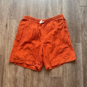 Noah NYC Orange Corduroy Shorts